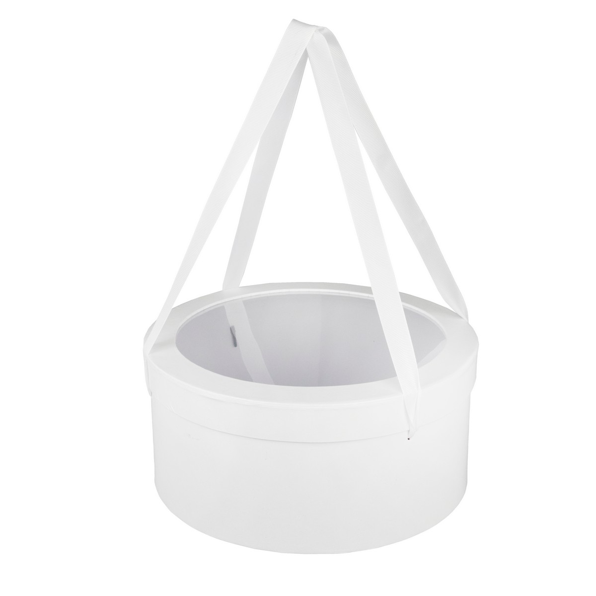 Набор коробок подарочных круглых 3шт., D26,5xH12см, белый в интернет-магазине флористических аксессуаров Азалия Декор