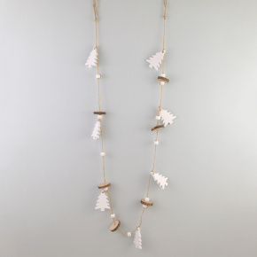 Гирлянда Звезды/Елочки (дерево), 5х5х120см, в асс., белый в интернет-магазине флористических аксессуаров Азалия Декор