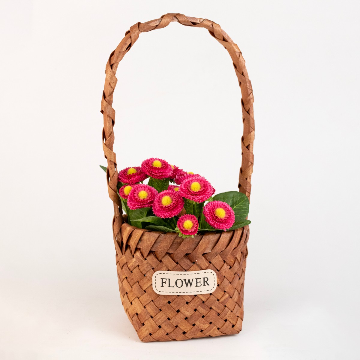 Корзина плетеная (секвойя), D15xH13/38см, светло-коричневый в интернет-магазине флористических аксессуаров Азалия Декор