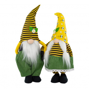 Сувенир Гном мальчик/девочка, H49x16x13см, в асс., желтый/зеленый в интернет-магазине флористических аксессуаров Азалия Декор