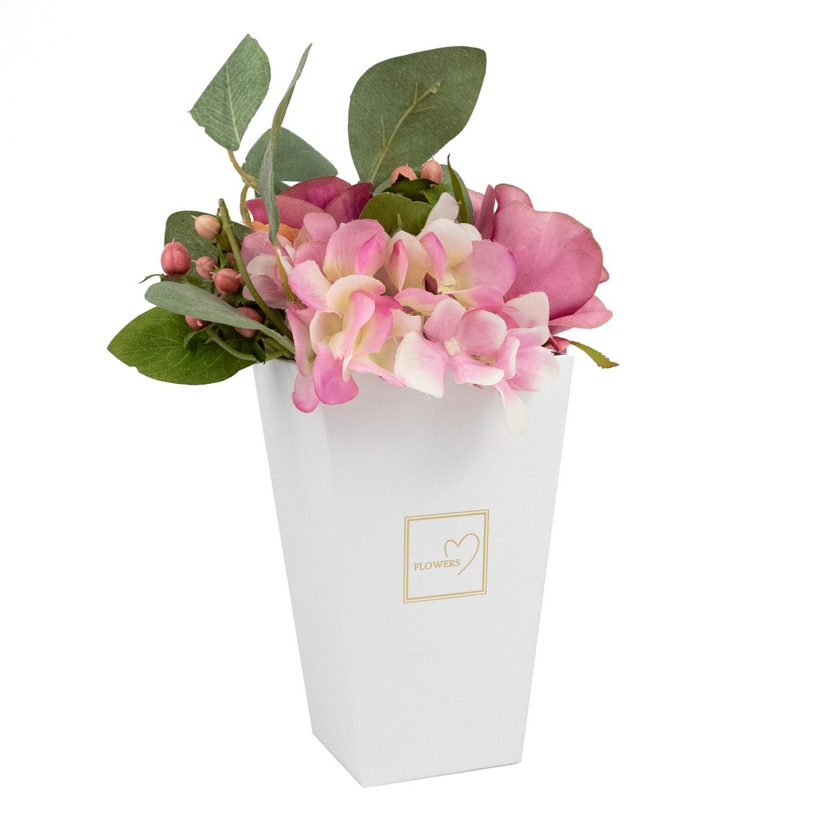 Кашпо для цветов Трапеция, 9х9хH14,5см, белый в интернет-магазине флористических аксессуаров Азалия Декор