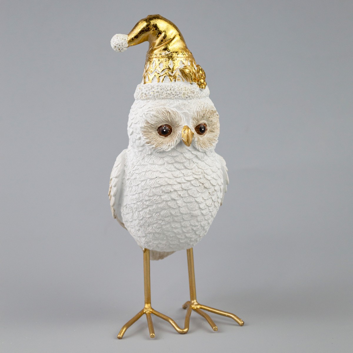 Сувенир Сова (полирезин), H18,5x7,5x7см, в асс., белый/золотой в интернет-магазине флористических аксессуаров Азалия Декор