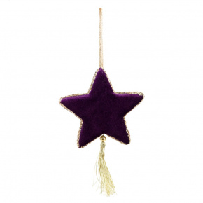 Украшение подвесное Звезда, H20х12х1,5см, сиреневый в интернет-магазине флористических аксессуаров Азалия Декор
