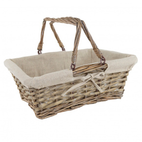 Корзина плетеная (ива), 35х27x13,5xH28см, серый в интернет-магазине флористических аксессуаров Азалия Декор