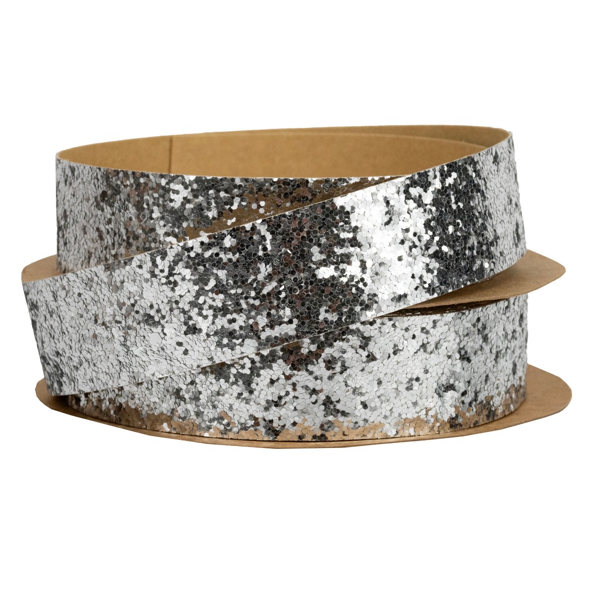 Лента Глиттер (полиэстер), 25 мм 10 м, серебряный в интернет-магазине флористических аксессуаров Азалия Декор