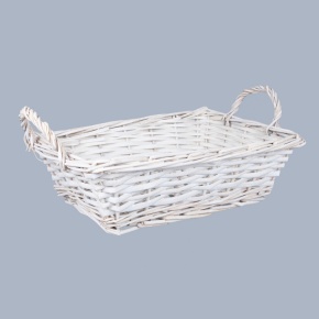 Поднос плетеный прямоугольный (ива), 32x22xH9см, отбеленный в интернет-магазине флористических аксессуаров Азалия Декор