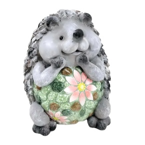 Садовая фигура Ежик (магнезия), H30x23x22см, серый/зеленый в интернет-магазине флористических аксессуаров Азалия Декор