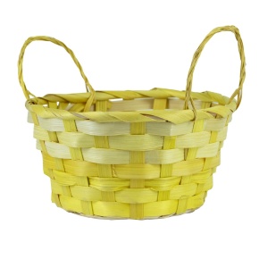 Кашпо плетеное (бамбук), D17,5хH13см, желтый в интернет-магазине флористических аксессуаров Азалия Декор