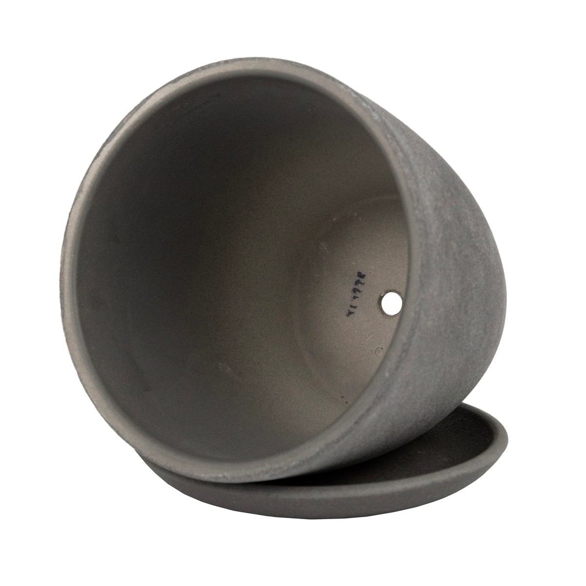 Цв. горшок с поддоном Замша (бетон), D21xH18см, 4л, серый в интернет-магазине флористических аксессуаров Азалия Декор