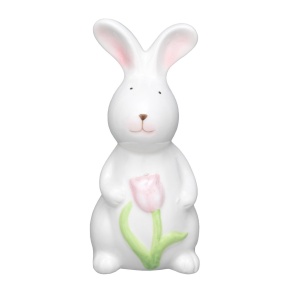 Сувенир Кролик (керамика), H18x8,5x8см, белый в интернет-магазине флористических аксессуаров Азалия Декор