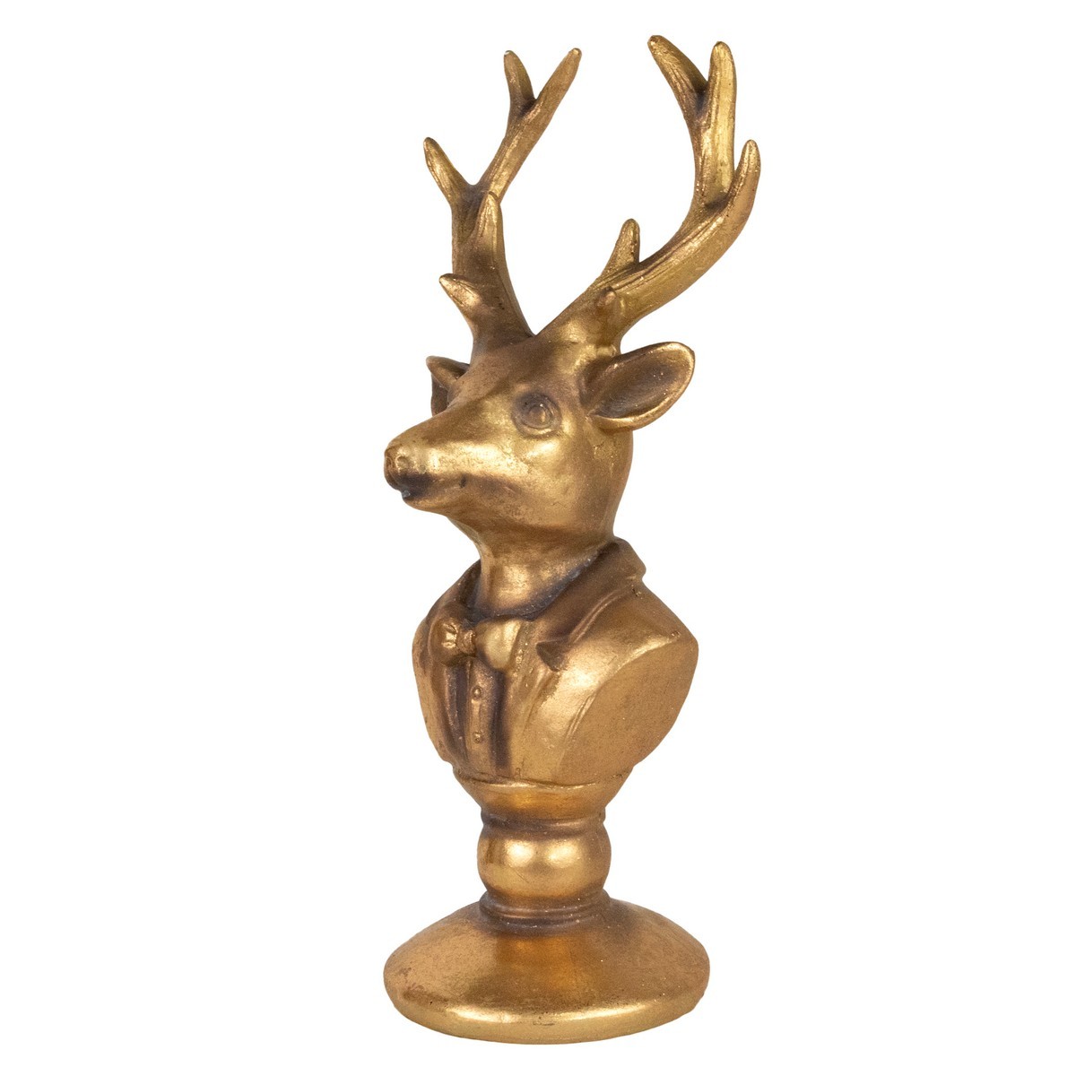 Сувенир Олень (полирезин), Н28,5х14х11см, золотой в интернет-магазине флористических аксессуаров Азалия Декор