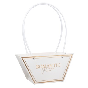 Сумка для цветов водостойкая Трапеция (крафт), 23х9х11см (в уп. 10шт.), белый в интернет-магазине флористических аксессуаров Азалия Декор