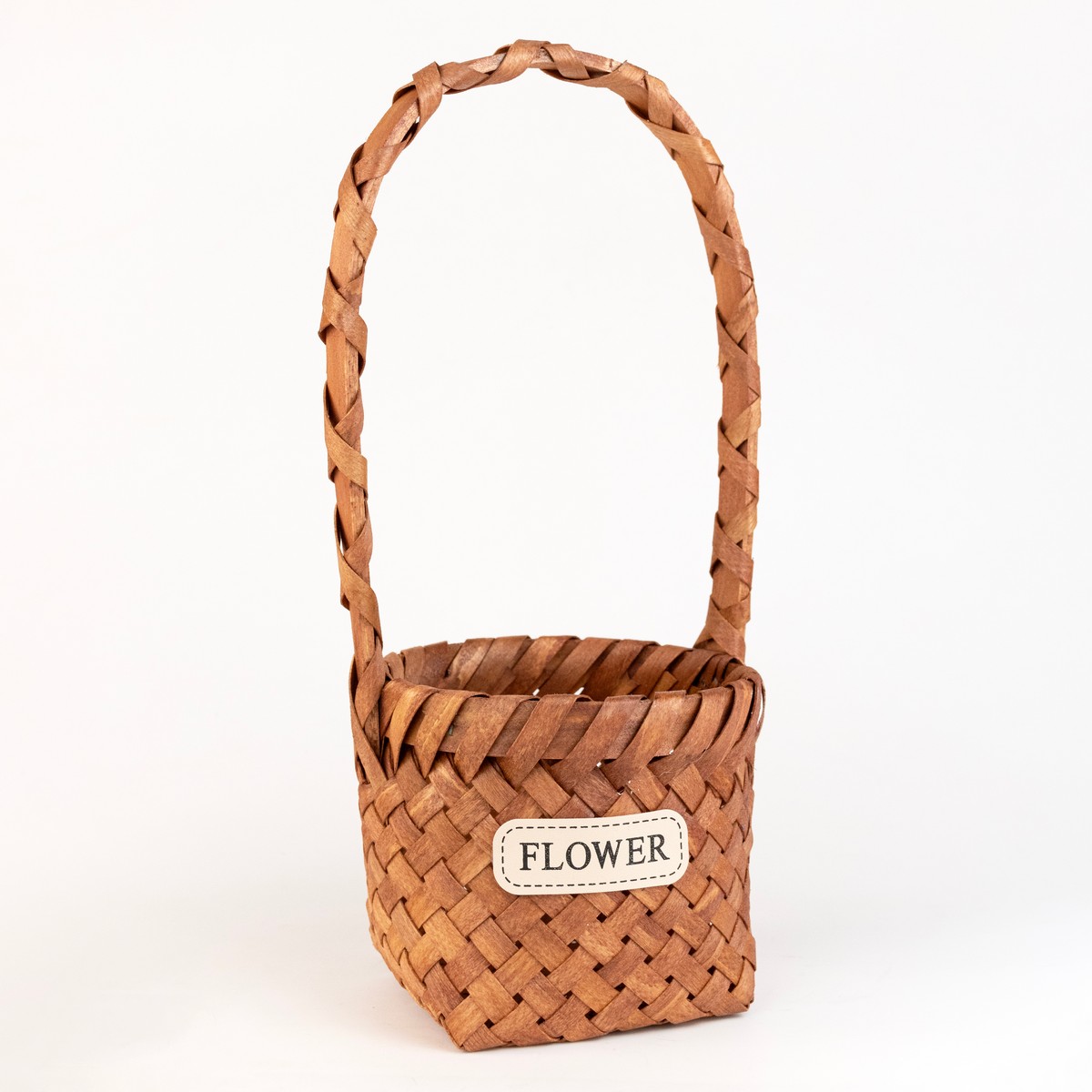 Корзина плетеная (секвойя), D15xH13/38см, светло-коричневый в интернет-магазине флористических аксессуаров Азалия Декор