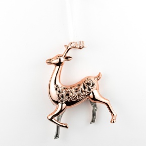 Украшение подвесное Олень (пластик), Н14,5х11,1см, розовое золото в интернет-магазине флористических аксессуаров Азалия Декор