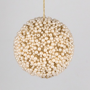 Украшение подвесное Шар, D11см, золотой в интернет-магазине флористических аксессуаров Азалия Декор