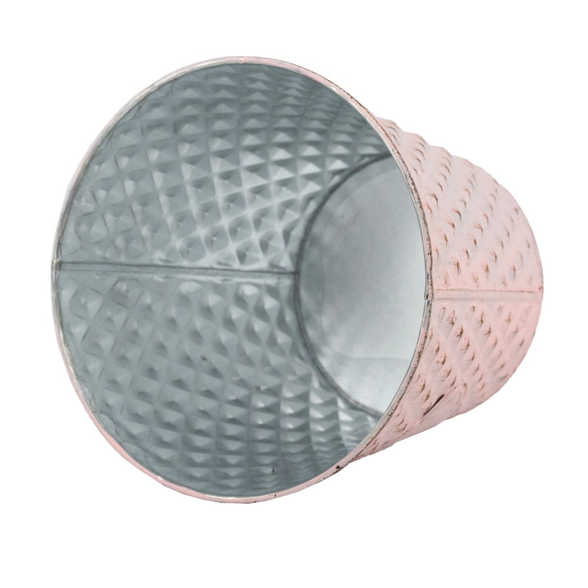 Кашпо (металл), D17xH16см, розовый в интернет-магазине флористических аксессуаров Азалия Декор
