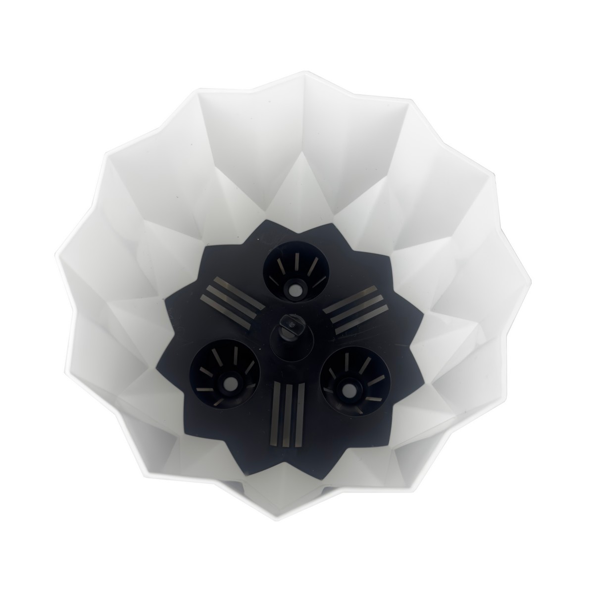 Кашпо Геометрия (пластик), D13xH16см, 0,8л, белый в интернет-магазине флористических аксессуаров Азалия Декор