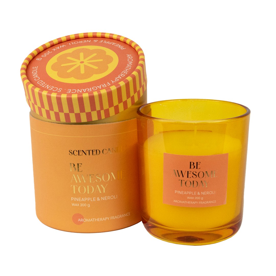 Свеча в стакане  ароматическая (стекло), H10xD9см, цв. в асс. в интернет-магазине флористических аксессуаров Азалия Декор