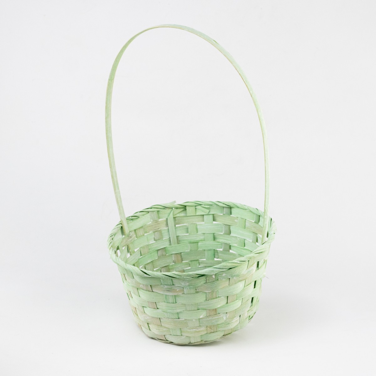 Корзина плетеная (бамбук), D20х10хH33см, зеленый в интернет-магазине флористических аксессуаров Азалия Декор