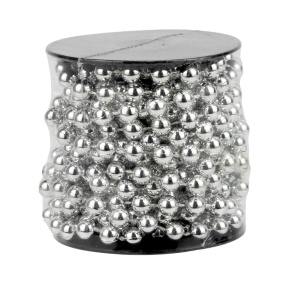 Гирлянда Бусы в катушке, 5мх8мм, серебряный в интернет-магазине флористических аксессуаров Азалия Декор