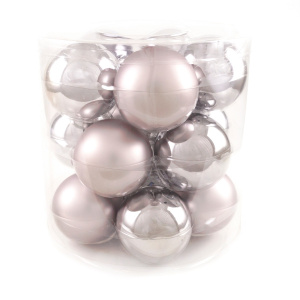 Набор шаров 15шт. в тубе (стекло), D6см, в асс., темн.-серебр. в интернет-магазине флористических аксессуаров Азалия Декор