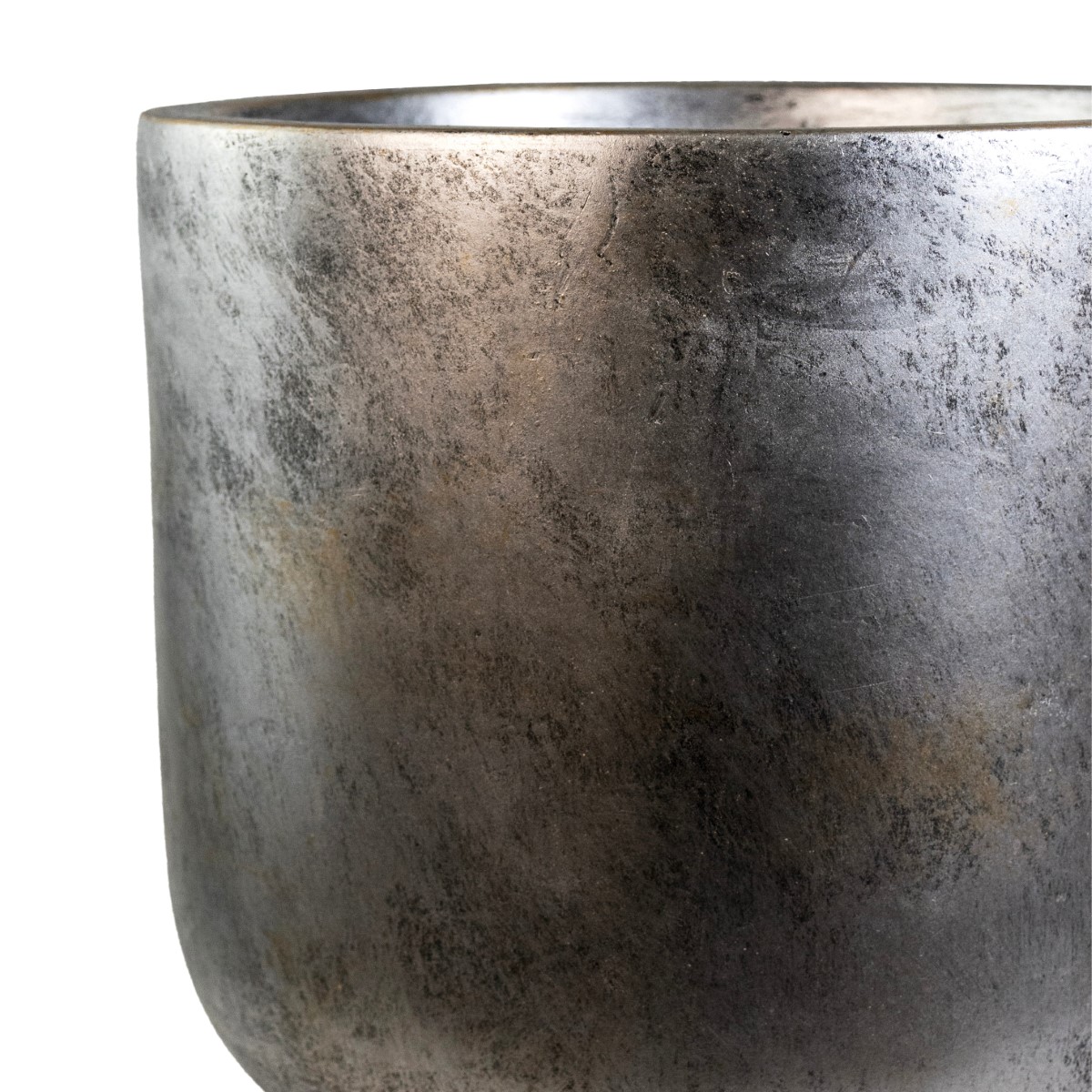 Кашпо на подставке Стоун (файбергласс), D37xH66,5см, серебряный в интернет-магазине флористических аксессуаров Азалия Декор