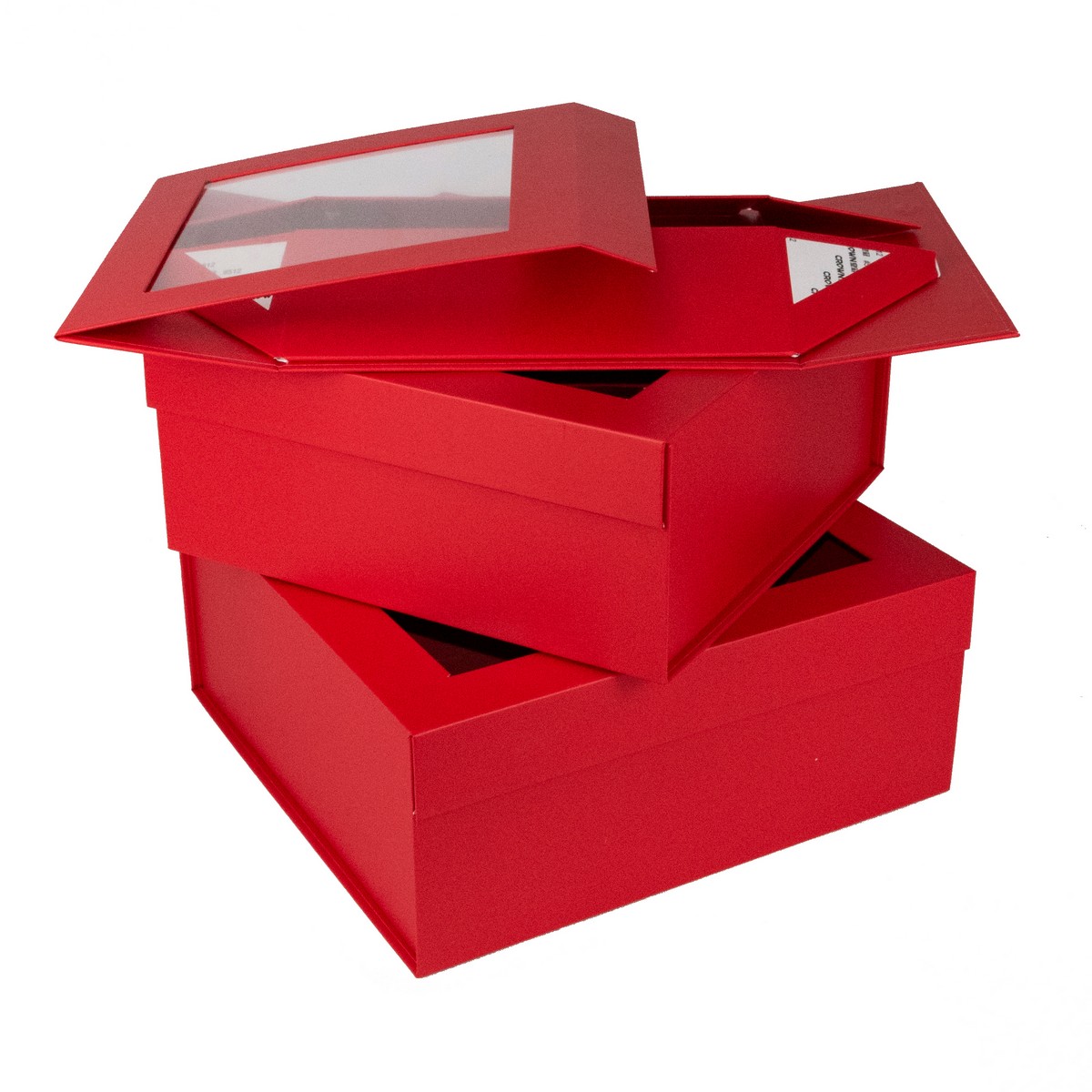 Набор коробок подарочных квадратных 3шт., 26,5х25,5хН11,2см, красный в интернет-магазине флористических аксессуаров Азалия Декор