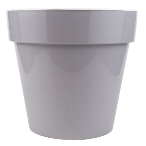 Кашпо Порто со вставкой (пластик), D27,5хH25см, 9л, светло-серый в интернет-магазине флористических аксессуаров Азалия Декор