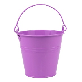 Кашпо Три Линии Ведерко с ручкой (металл), D15xH13,5см, фиолетовый в интернет-магазине флористических аксессуаров Азалия Декор