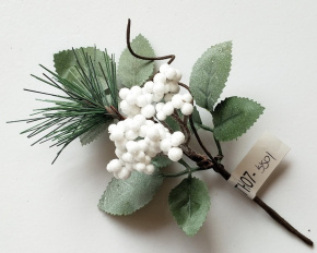 Вставка Новогодняя, 15см, белый в интернет-магазине флористических аксессуаров Азалия Декор