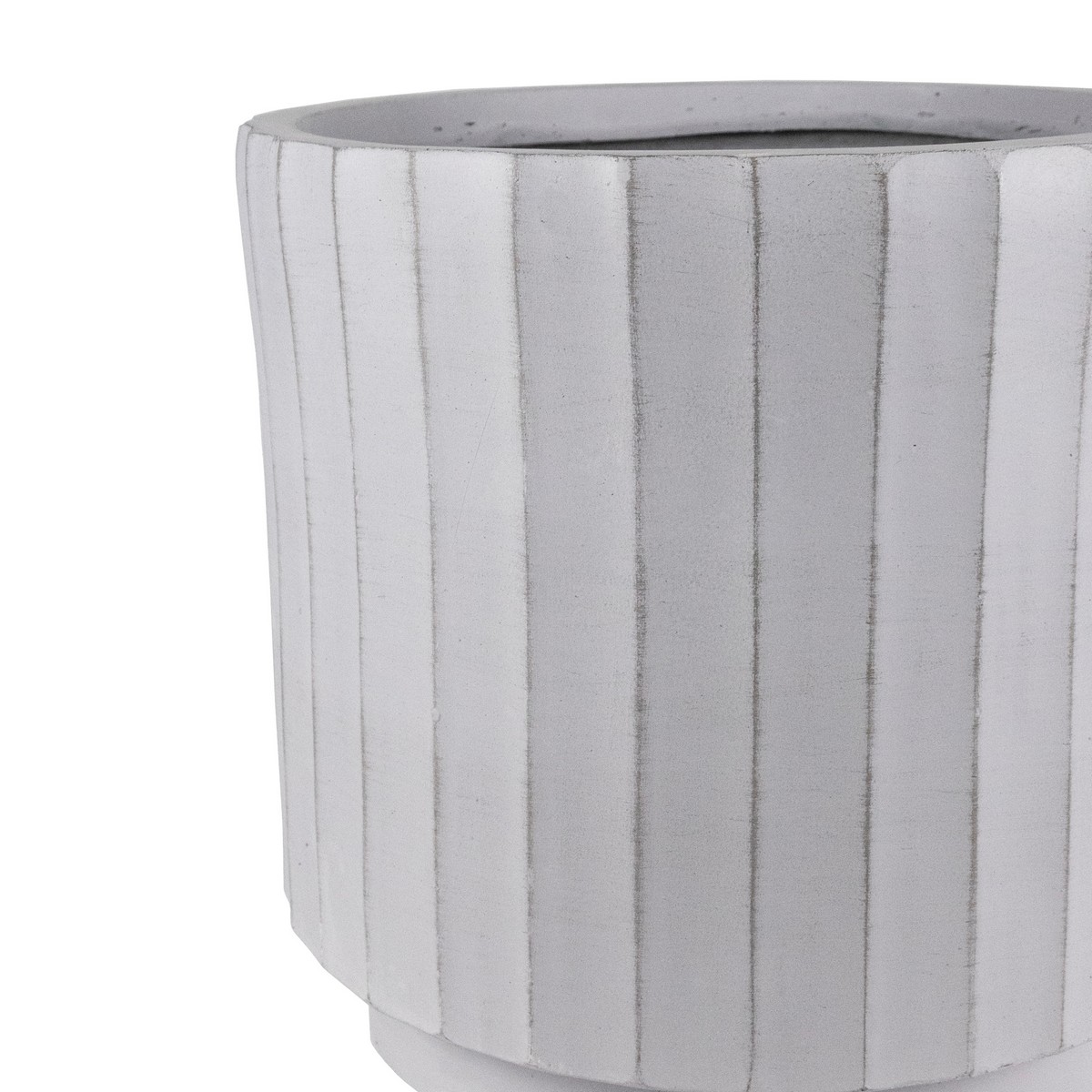 Кашпо Риб (файбергласс), 30x30xH30см, серый в интернет-магазине флористических аксессуаров Азалия Декор