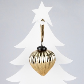 Украшение подвесное Луковица (стекло) , 8х8см, золотой в интернет-магазине флористических аксессуаров Азалия Декор