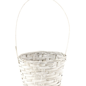 Корзина плетеная (бамбук), D16х10хH32см, серый в интернет-магазине флористических аксессуаров Азалия Декор