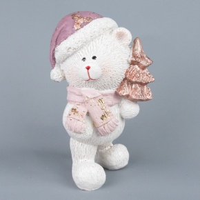 Сувенир Медвежонок (полирезин), Н11,5х8,5х6см, розовый в интернет-магазине флористических аксессуаров Азалия Декор