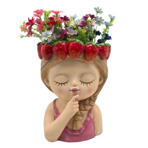 Кашпо Девочка (магнезия), 24х23хH33см, цв. в асс. в интернет-магазине флористических аксессуаров Азалия Декор