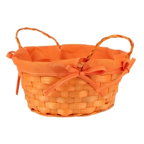 Кашпо плетеное (бамбук), D21хH14см, оранжевый в интернет-магазине флористических аксессуаров Азалия Декор
