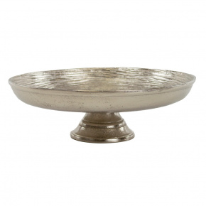 Блюдо на ножке (металл), D28xH9см, серебряный в интернет-магазине флористических аксессуаров Азалия Декор