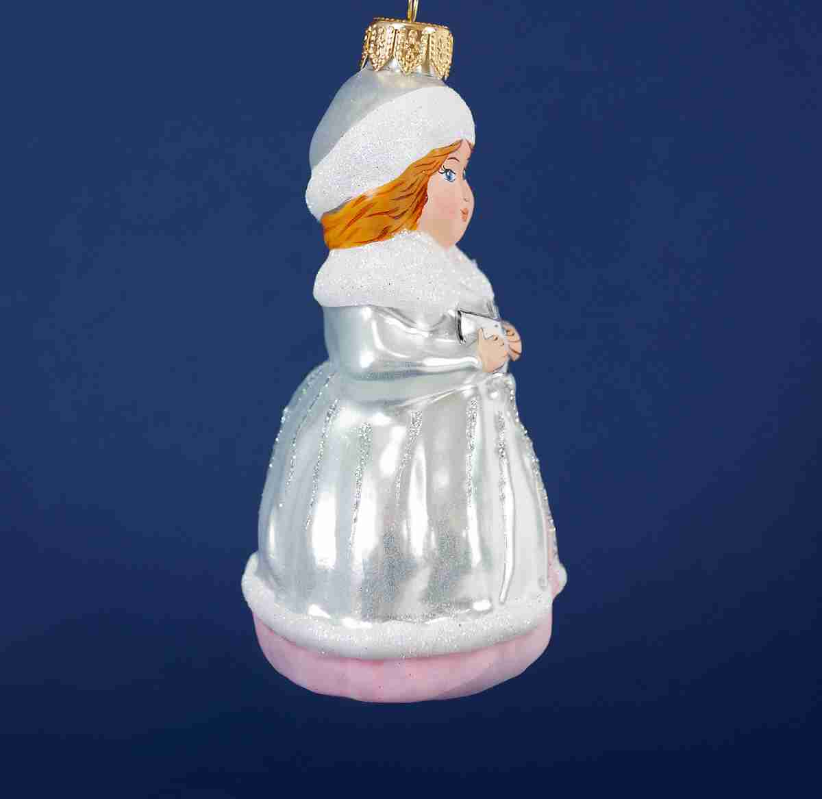 Украшение подвесное Девушка с книжкой (стекло), Н12,3х6,7х6,3см, серебряный в интернет-магазине флористических аксессуаров Азалия Декор