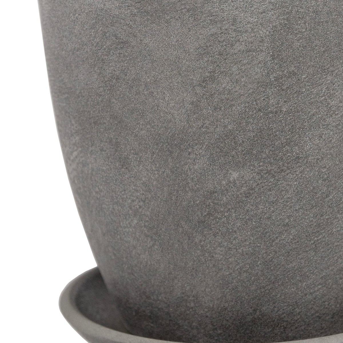 Цв. горшок с поддоном Замша (бетон), D21xH18см, 4л, серый в интернет-магазине флористических аксессуаров Азалия Декор