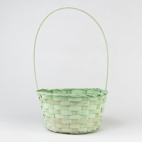 Корзина плетеная (бамбук), D20х10хH33см, зеленый в интернет-магазине флористических аксессуаров Азалия Декор