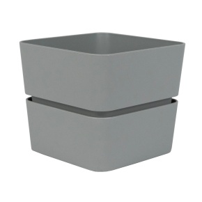 Цв. горшок Фиори (пластик), D9,5xH8,5см, 0,45л, серый в интернет-магазине флористических аксессуаров Азалия Декор