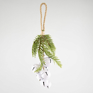 Украшение подвесное с колокольчиками, 27см, белый в интернет-магазине флористических аксессуаров Азалия Декор