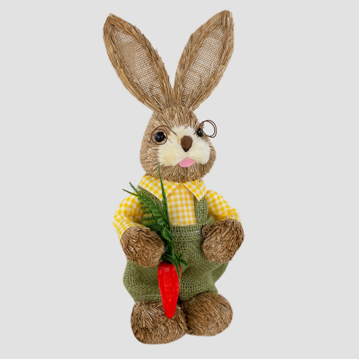 Сувенир Заяц Мальчик/Девочка (пенопласт/трава), H35см, в асс., коричневый в интернет-магазине флористических аксессуаров Азалия Декор