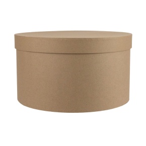 Коробка подарочная круглая, D30xH17 см, натуральный в интернет-магазине флористических аксессуаров Азалия Декор