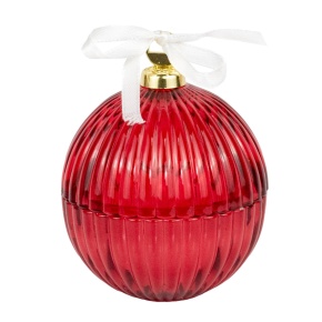 Свеча Шар (стекло), H11xD8см, красный в интернет-магазине флористических аксессуаров Азалия Декор