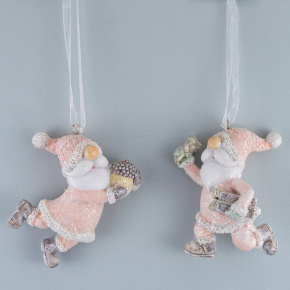 Украшение подвесное Гном (полирезин), H8x7x3,5см, в асс., розовый в интернет-магазине флористических аксессуаров Азалия Декор