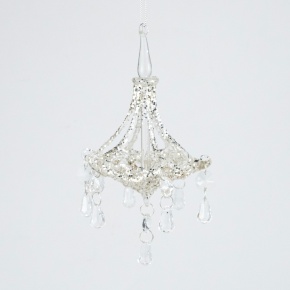Украшение подвесное Люстра (стекло), H18x9см, прозрачный в интернет-магазине флористических аксессуаров Азалия Декор