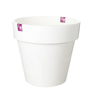 Кашпо Порто со вставкой (пластик), D27,5хH25см, 9л, белый в интернет-магазине флористических аксессуаров Азалия Декор
