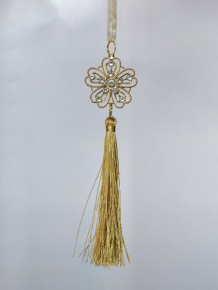 Украшение подвесное Кисточка, 20см, золотой в интернет-магазине флористических аксессуаров Азалия Декор