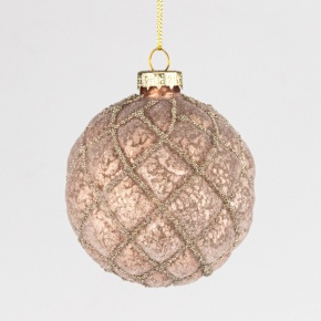 Украшение подвесное Шар (стекло), D8см, коричневый в интернет-магазине флористических аксессуаров Азалия Декор